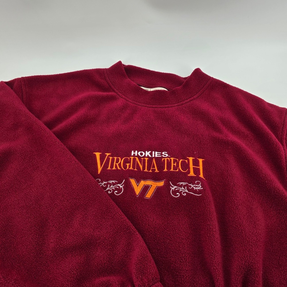 Akwa Virginia Tech Hokies Sweatshirt Women Fleece Embroidered Maroon 2XL